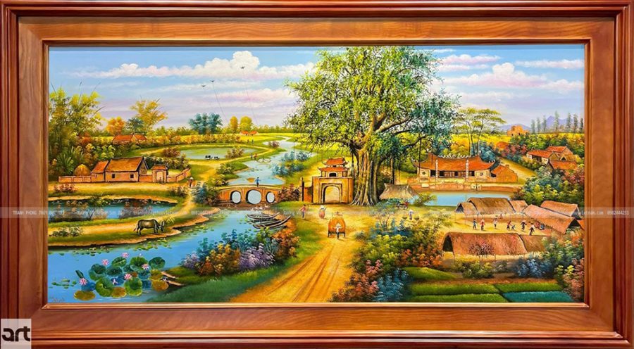 Tranh phong cảnh làng quê nông thôn