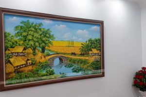 tranh phong cảnh làng quê thanh bình treo phòng khách tuyệt đẹp
