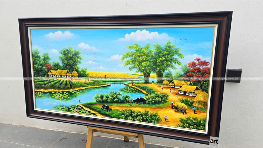 Tranh sơn dầu phong cảnh làng quê