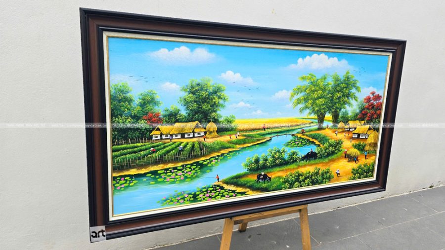 Tranh làng quê phong cảnh đẹp