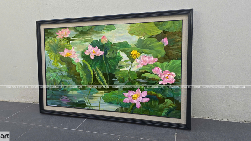 Tranh nghệ thuật phong cảnh đầm hoa sen đẹp Tranh nghệ thuật phong cảnh đầm hoa sen đẹp