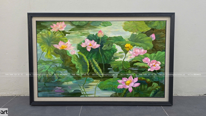 Tranh vẽ hoa sen phong cách nghệ thuật Tranh vẽ hoa sen phong cách nghệ thuật