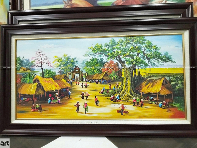 Tranh vẽ phiên chợ quê đẹp Tranh vẽ phiên chợ quê đẹp