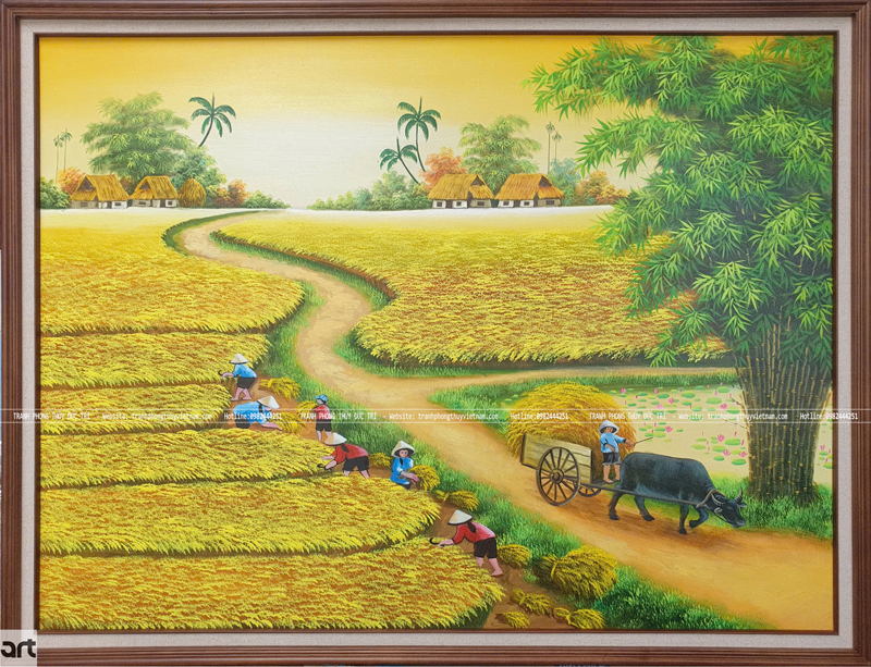 Tranh sơn dầu cảnh đồng quê Tranh sơn dầu cảnh đồng quê