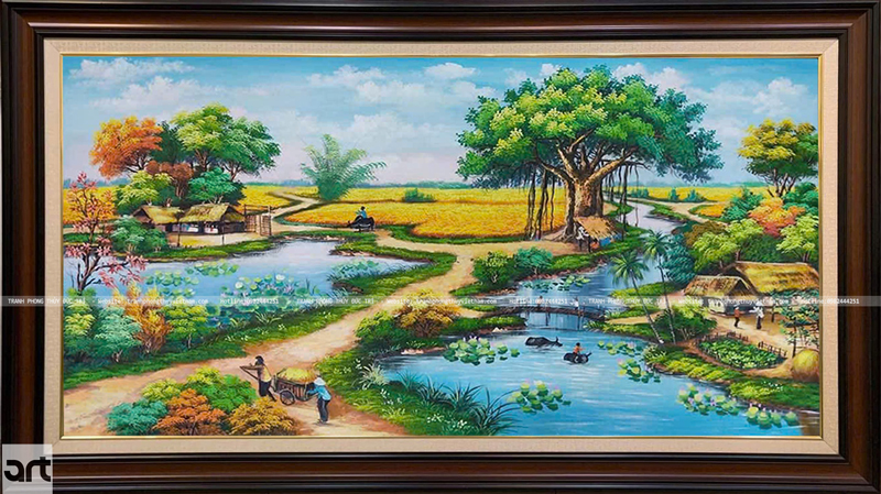 tranh son dầu đồng quê đẹp giá rẻ tại hà nội