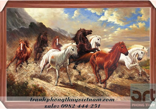 tranh ngựa sơn dầu