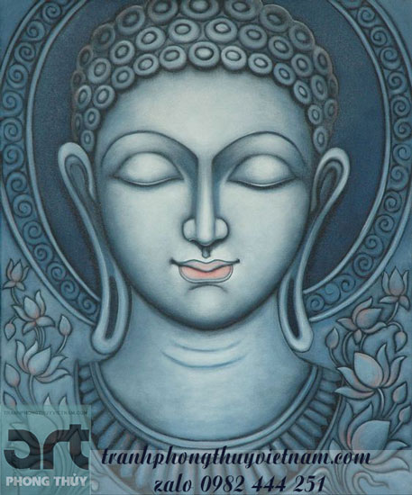 Tranh Phật Giáo Vẽ Đức Phật Và Hoa Sen