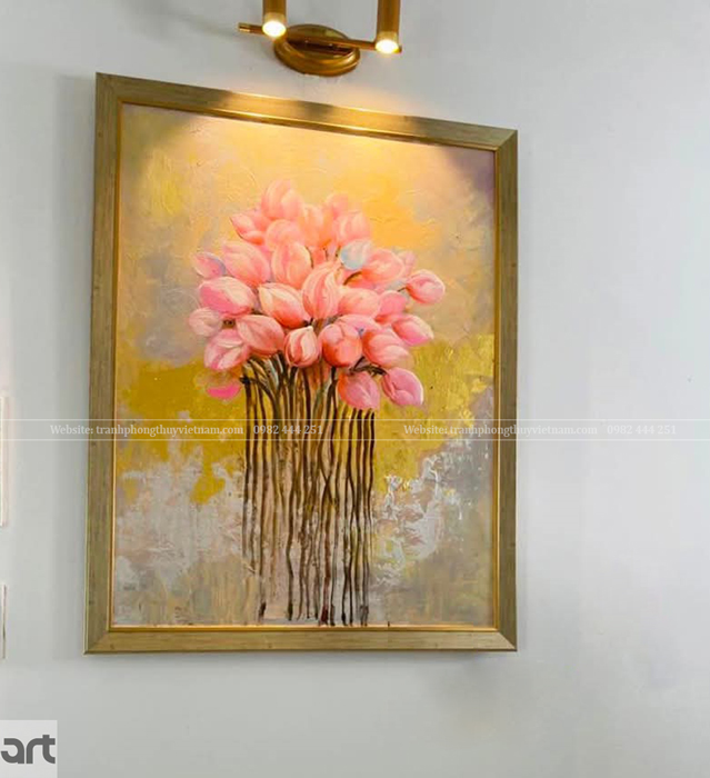 Tranh nghệ thuật hiện đại hoa sen Tranh nghệ thuật hiện đại hoa sen