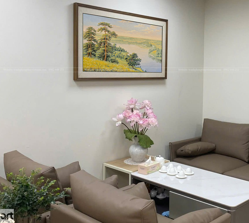 Tranh phong cảnh thiên nhiên sông nước treo phòng khách chung cư cho người mệnh Mộc Tranh phong cảnh thiên nhiên sông nước treo phòng khách chung cư cho người mệnh Mộc