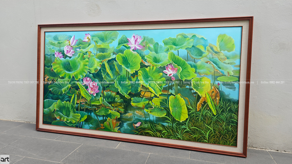 Tranh hoa sen 3D phong thủy Tranh hoa sen 3D phong thủy