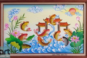 tranh cá chép vượt vũ môn
