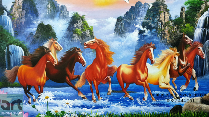 tranh phong thuỷ 8 ngựa