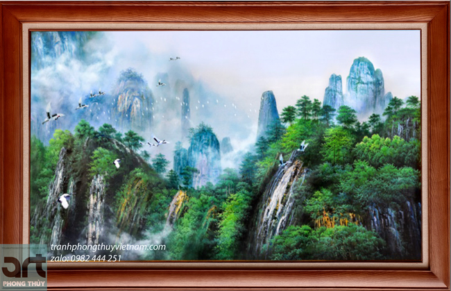 Tranh Phong Thuỷ Vẽ Phong Cảnh Núi Non - Tranh Phong Thủy