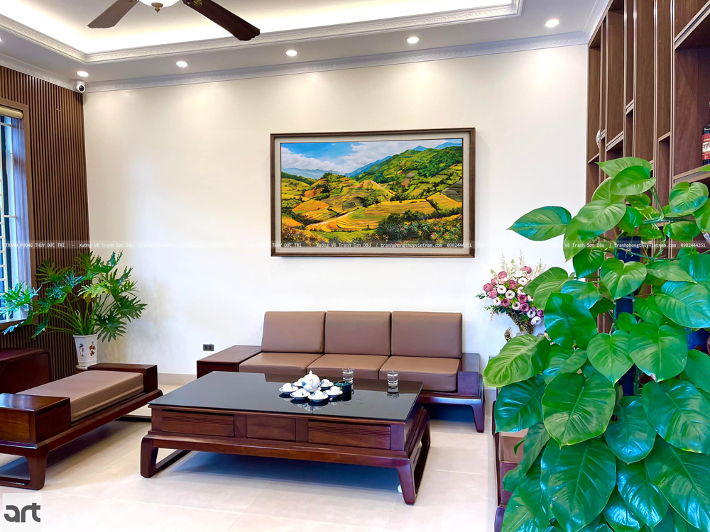 Tranh phong cảnh ruộng bậc thang tây bắc treo phòng khách sang trọng Tranh phong cảnh ruộng bậc thang tây bắc treo phòng khách sang trọng