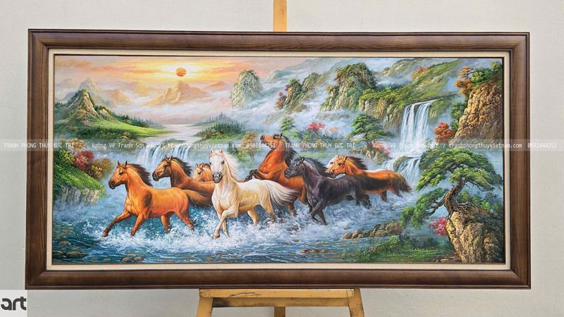 Tranh phong thủy mã đáo thành công tài lộc Tranh phong thủy mã đáo thành công tài lộc