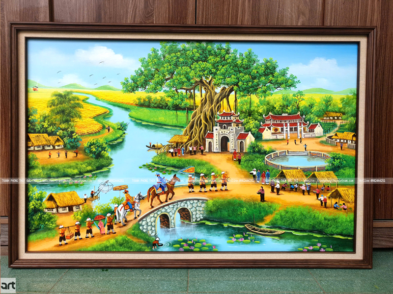 Tranh làng quê vinh quy bái tổ