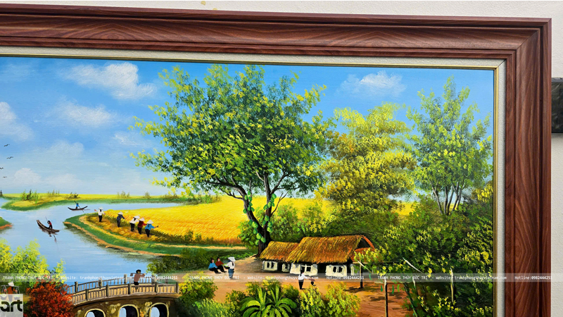 Chi tiết cây mít sau nhà trong tranh vẽ làng quê Chi tiết cây mít sau nhà trong tranh vẽ làng quê