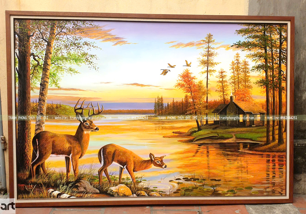 Tranh huơu tài lộc treo phong thủy phòng khách Tranh huơu tài lộc treo phong thủy phòng khách