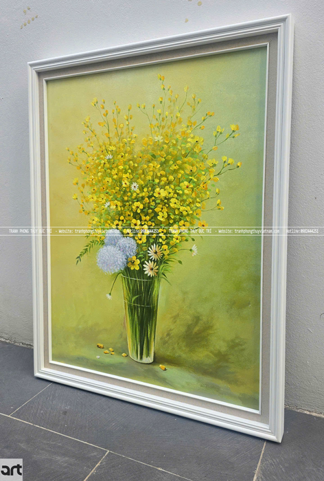 Tranh sơn dầu hoa tiểu cúc đẹp Tranh sơn dầu hoa tiểu cúc đẹp