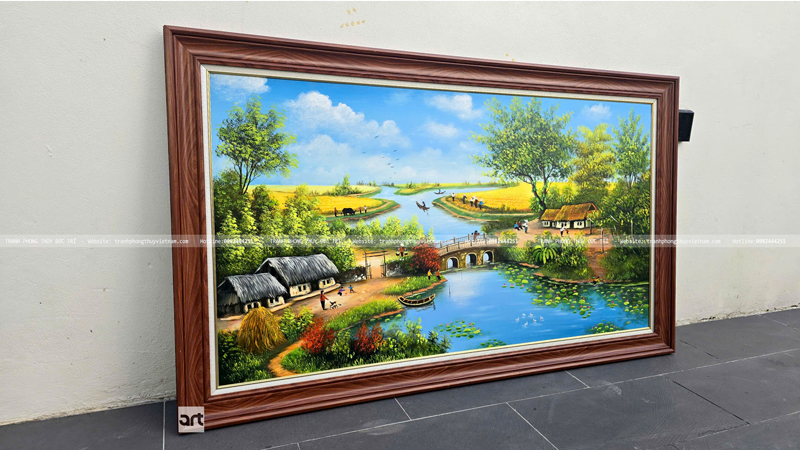 Tranh vẽ phong cảnh làn quê đẹp treo phòng làm việc Tranh vẽ phong cảnh làn quê đẹp treo phòng làm việc