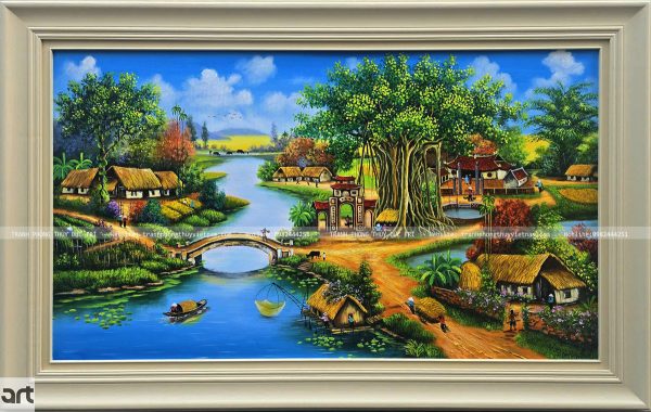 Tranh làng quê phong cảnh đẹp