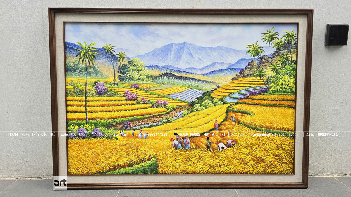 Tranh ruộng bậc thang phong thủy phòng làm việc Tranh ruộng bậc thang phong thủy phòng làm việc