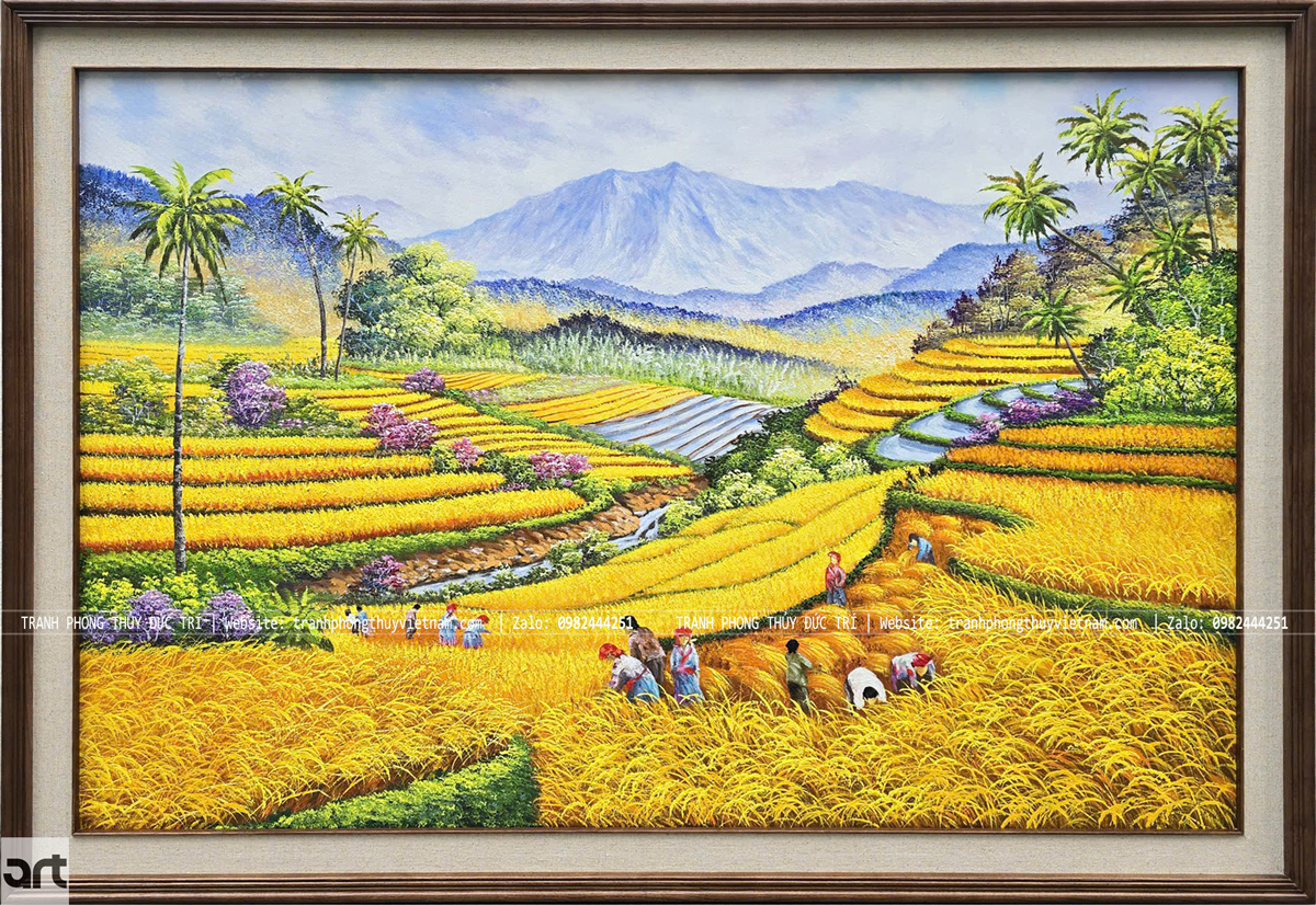 Tranh ruộng bậc thang treo phòng làm việc Tranh ruộng bậc thang treo phòng làm việc