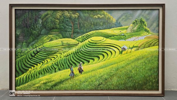 Tranh sơn dầu ruộng bậc thang tây bắc