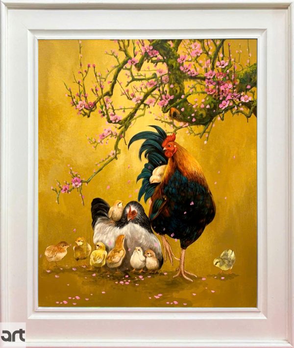 Tranh phong thủy vẽ đàn gà