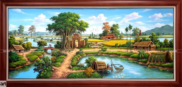 Tranh đồng quê đẹp treo phòng khách