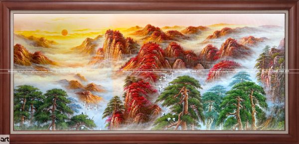 Tranh phong thủy nhật xuất thiên sơn