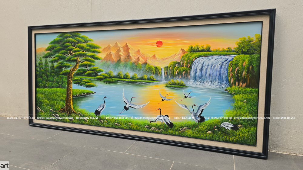 Tranh phong thủy tùng hạc diên niên đẹp nhất