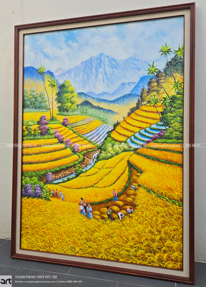 Tranh phong cảnh ruộng bậc thang tây bắc góc nghiêng trái Tranh phong cảnh ruộng bậc thang tây bắc góc nghiêng trái