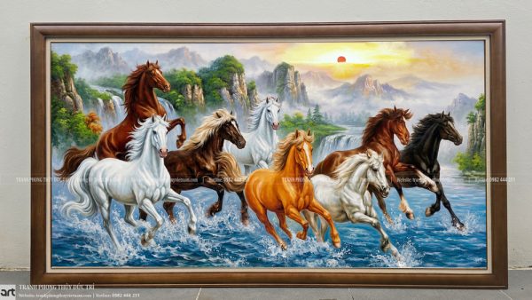 Tranh sơn dầu mã đáo thành công đẹp