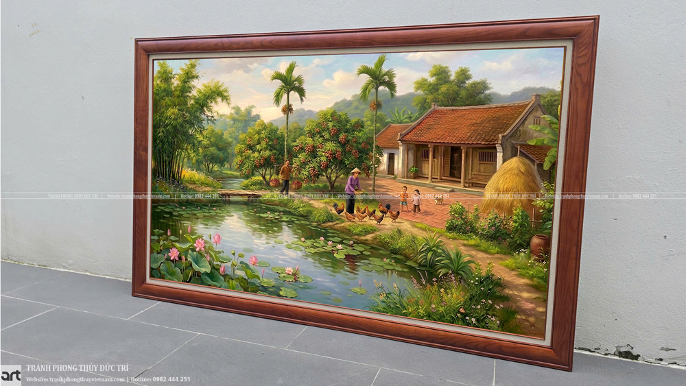 Tranh sơn dàu vẽ phong cảnh quê nhà Tranh sơn dàu vẽ phong cảnh quê nhà