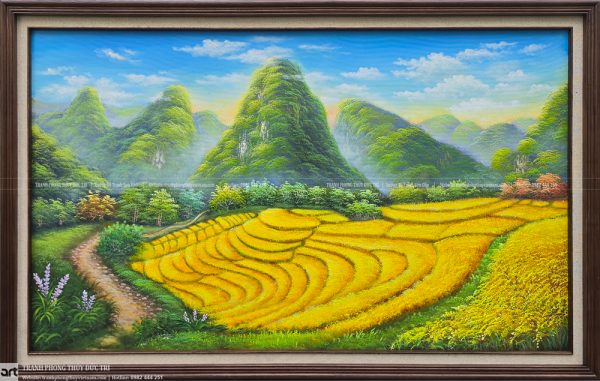 Tranh núi non phong thủy phòng làm việc