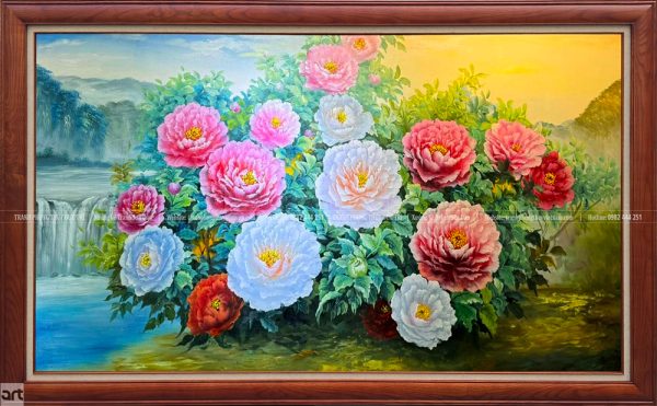 Tranh hoa mẫu đơn phong thủy