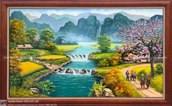 Tranh phong cảnh vùng cao đẹp thanh bình