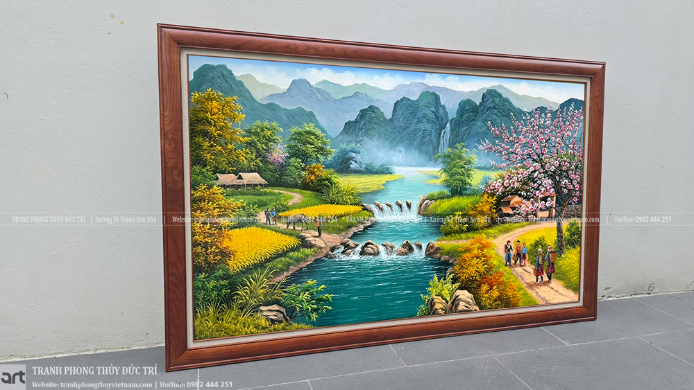 Tranh phong cảnh vùng cao sơn dầu vẽ tay Tranh phong cảnh vùng cao sơn dầu vẽ tay