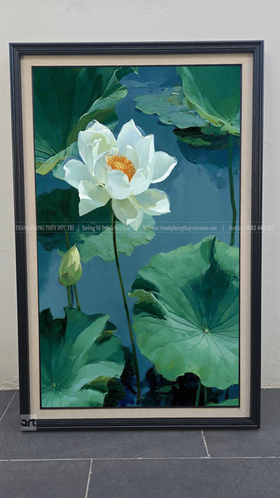 Tranh phong thủy bạch liên hoa