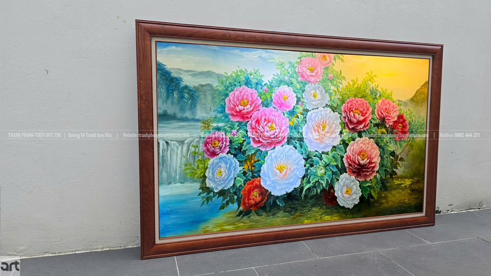 Tranh phong thuỷ hoa mẫu đơn đẹp ý nghĩa Tranh phong thủy hoa mẫu đơn đẹp ý nghĩa