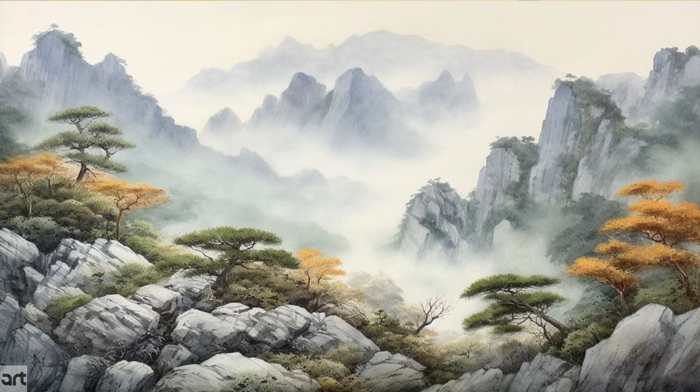 Tranh phong thủy núi non hùng vĩ đẹp độc đáo Tranh phong thủy núi non hùng vĩ đẹp độc đáo