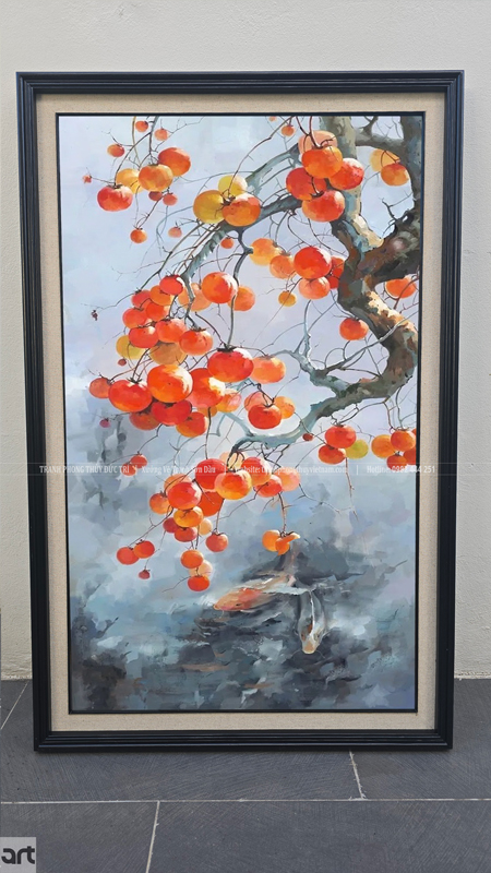 Tranh phong thủy quả hồng chín